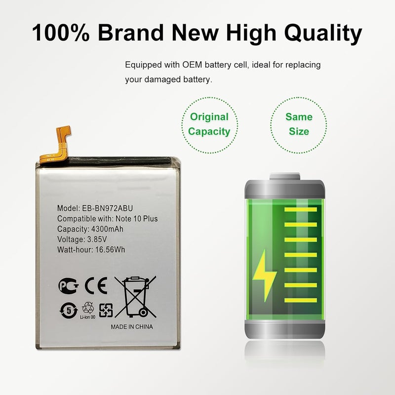 MAXSHARKS New Upgraded Battery for Galaxy Note 10 Plus, EB-BN972ABU Replacement Battery Compatible with Samsung Galaxy Galaxy Note 10 Plus, with Repair Tools & Instruction - Image 3
